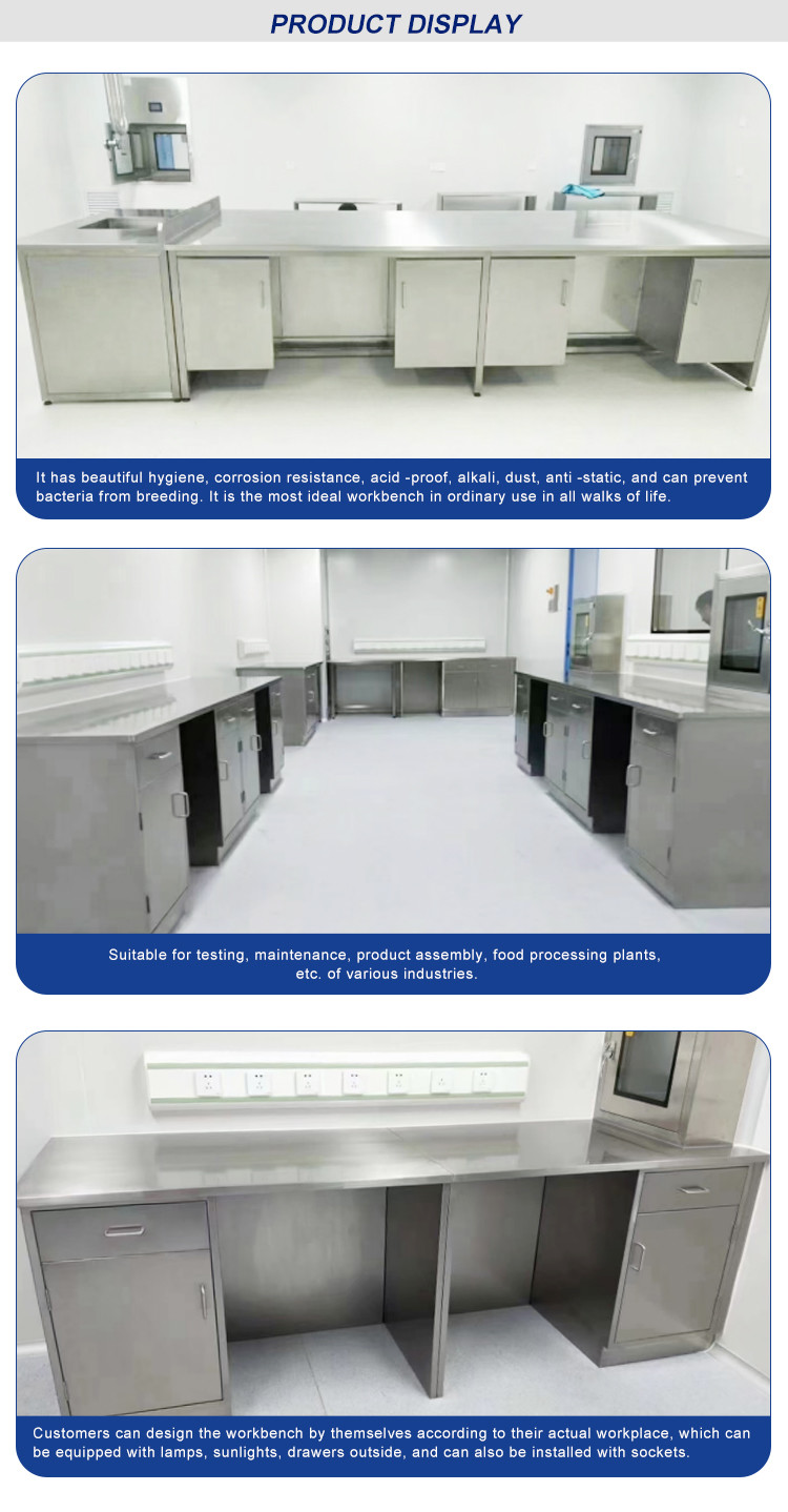 Corrosion Resistant Stainless Steel Lab Bench for School Pharmaceutical
