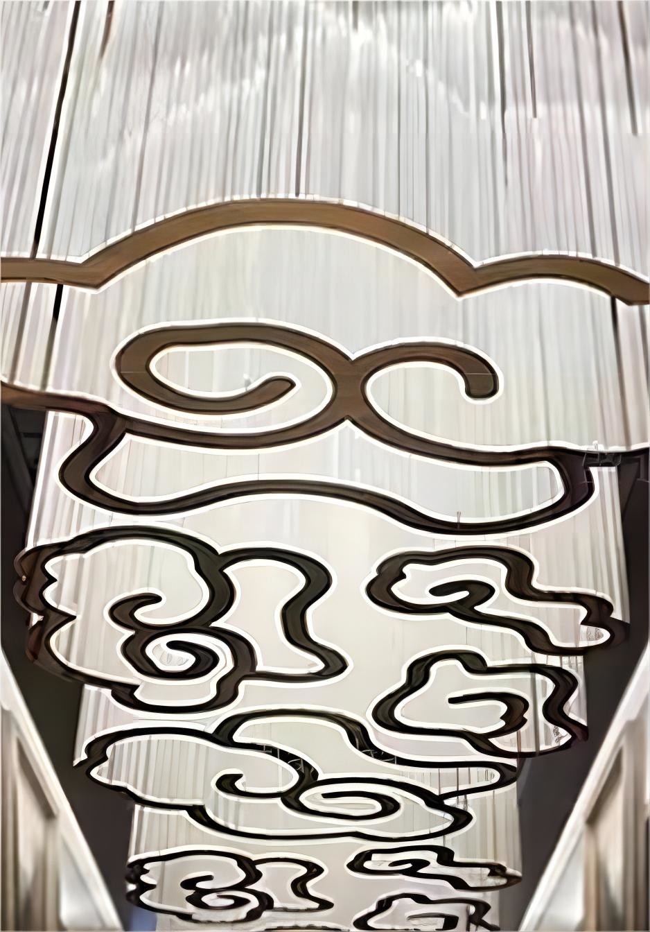 LED Chinese Style Xiangyun Design Custom Crystal High Ceilings Chandeliers