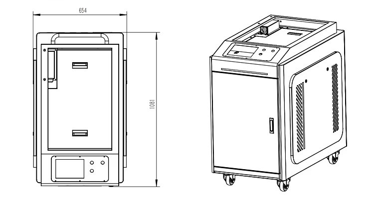 2000w Hand Held Fiber Laser Welding Machine for Water-cooled Welding of Metal Stainless Steel and Aluminum 100kg Weight