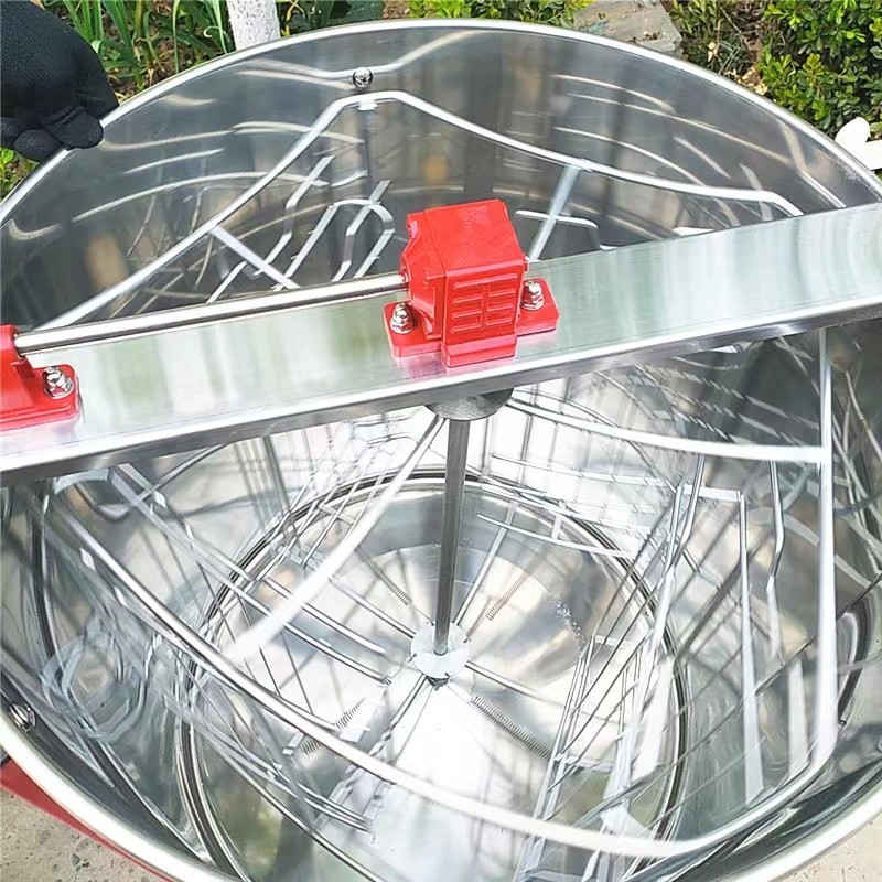 6 Frame Manual Honey Extractor Machine Stainless Steel Honey Extraction Processing