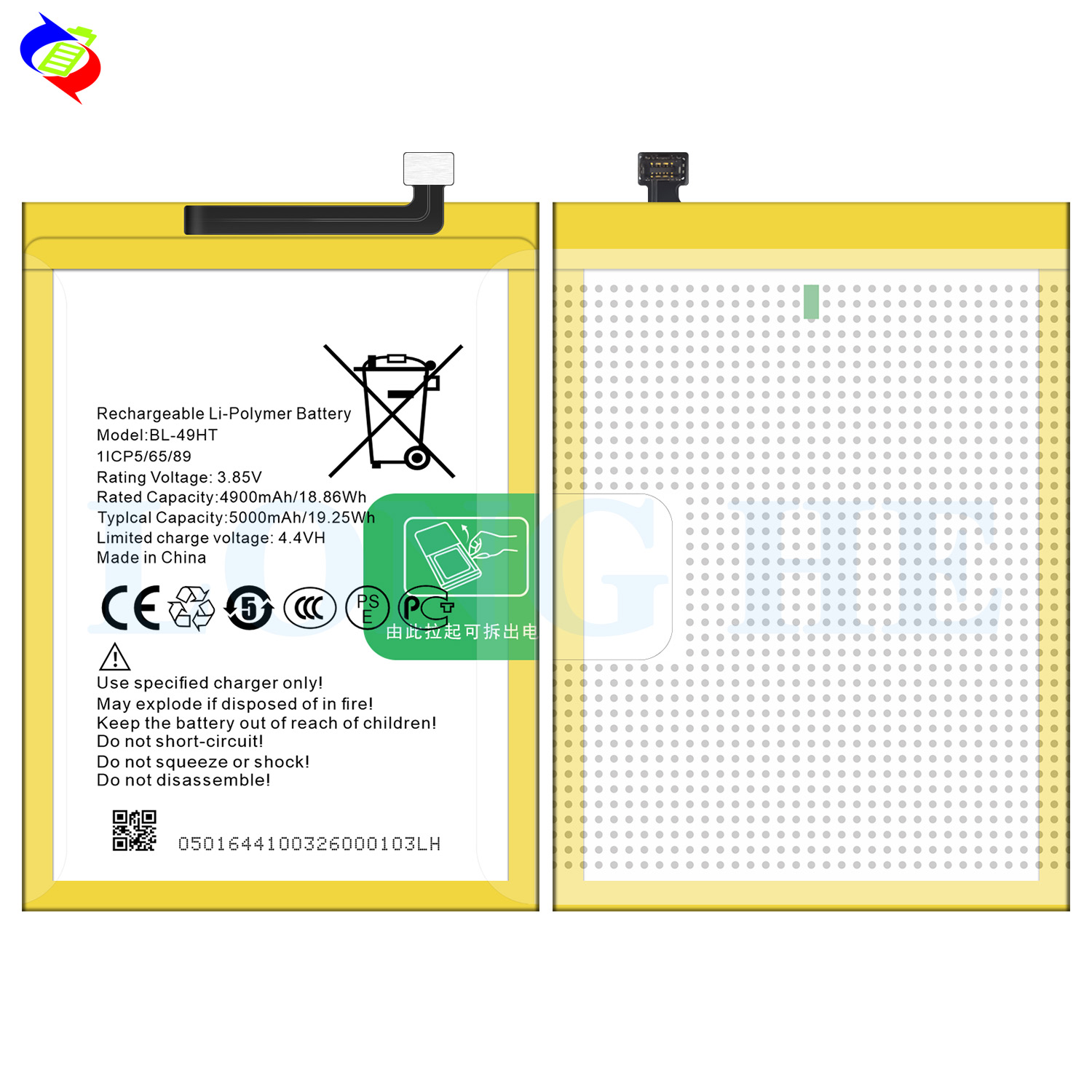 Double IC Protection 5000mAh Battery for Tecno Spark 6 BL-49HT Long-lasting and Safe