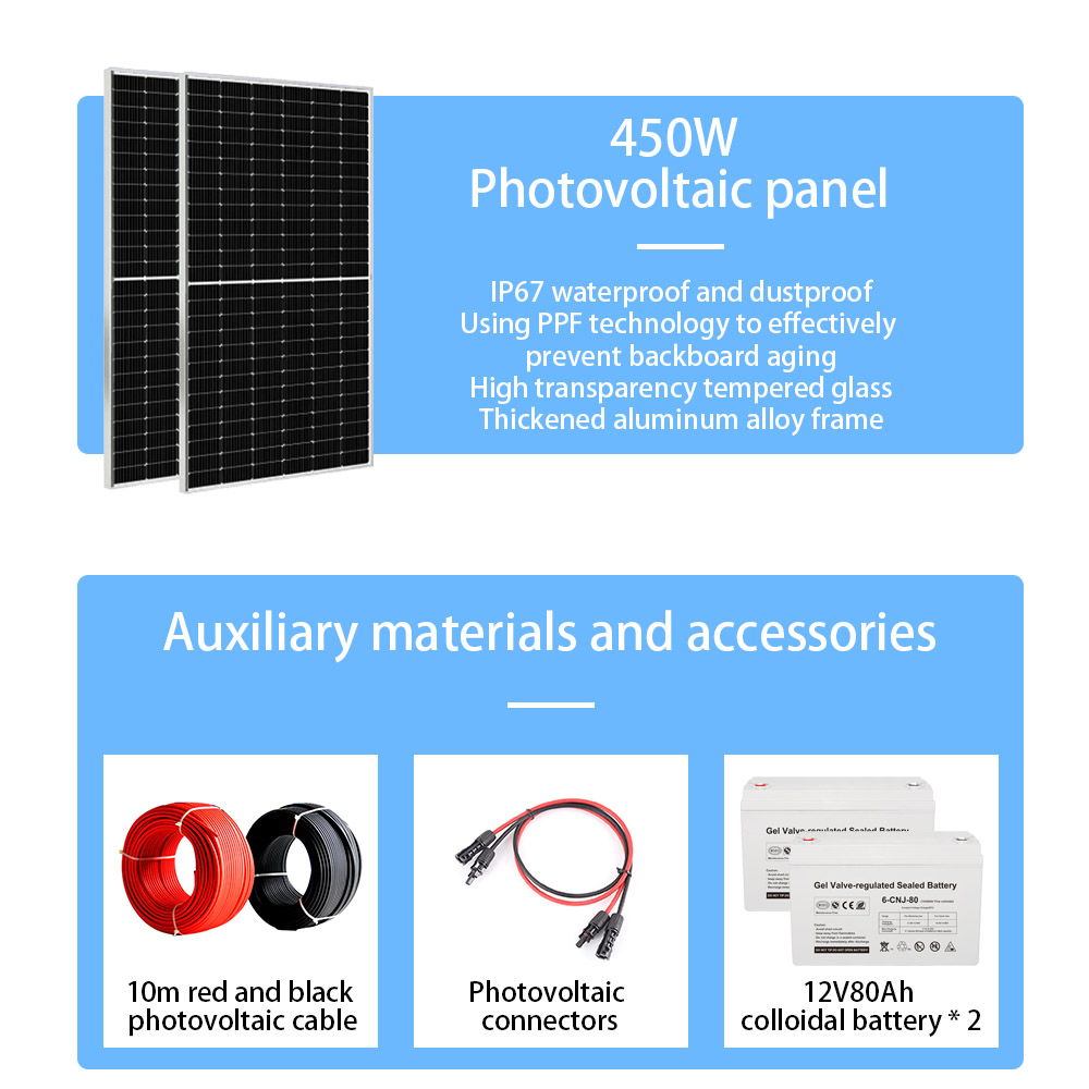 Customized 1KW Solar Energy System Off Grid Solar Power System For Home 50Hz/60Hz
