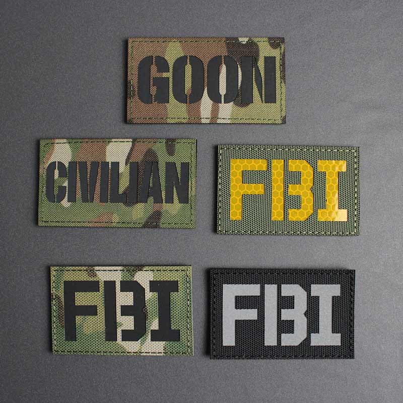 Tactical Ir Reflective Patches Velcro Laser Cut Border For Military