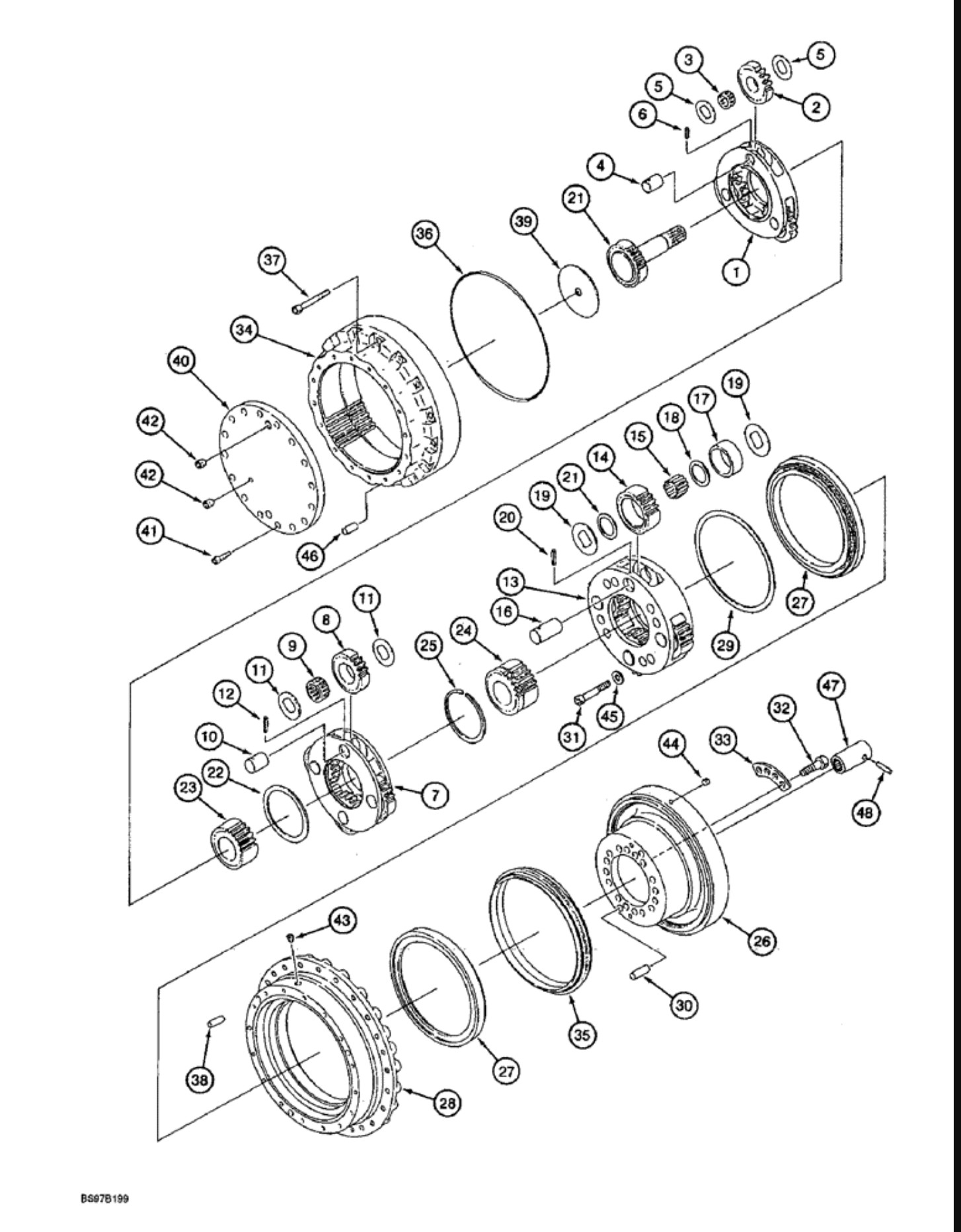 TGFQ 160142A1 SH200 Travel Gearbox Sumitomo Excavator Parts