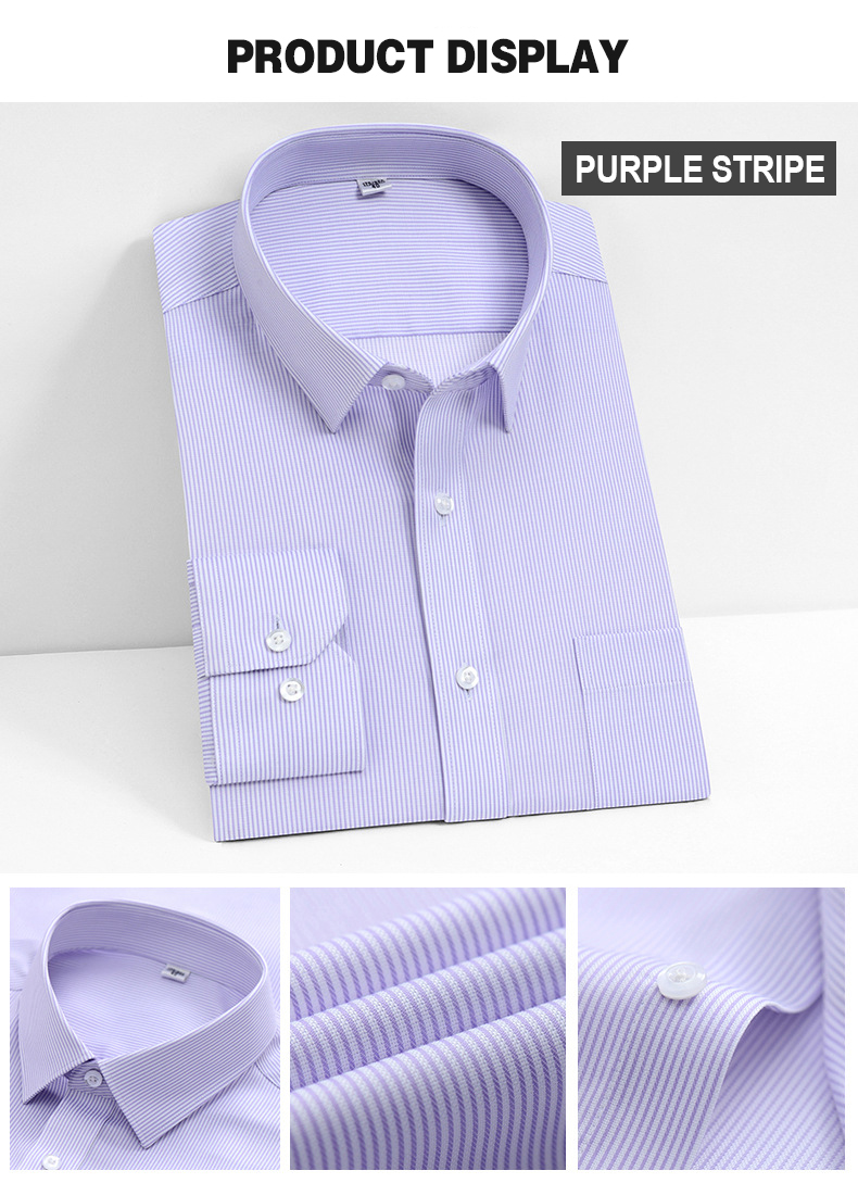 Leisure Style Shirts Grade Pure Cotton Non-Ironing Men'S Long-Sleeved Business Shirt