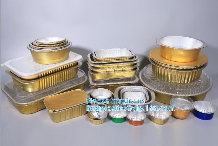 Aireline Rectangle Shaped, Disposable Aluminum Foil Pan, Take-Out Food Containers, Foil Cake Cup