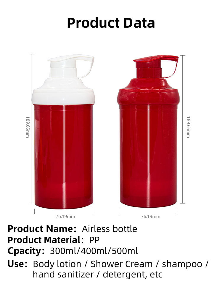 Pp Airless Bottle 300ml 400ml 500ml 750ml and 1000ml