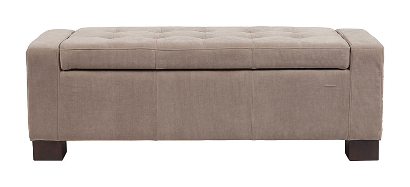 folding shoes storage ottoman box tufted bench with hydraulic hinge , solid wood bench