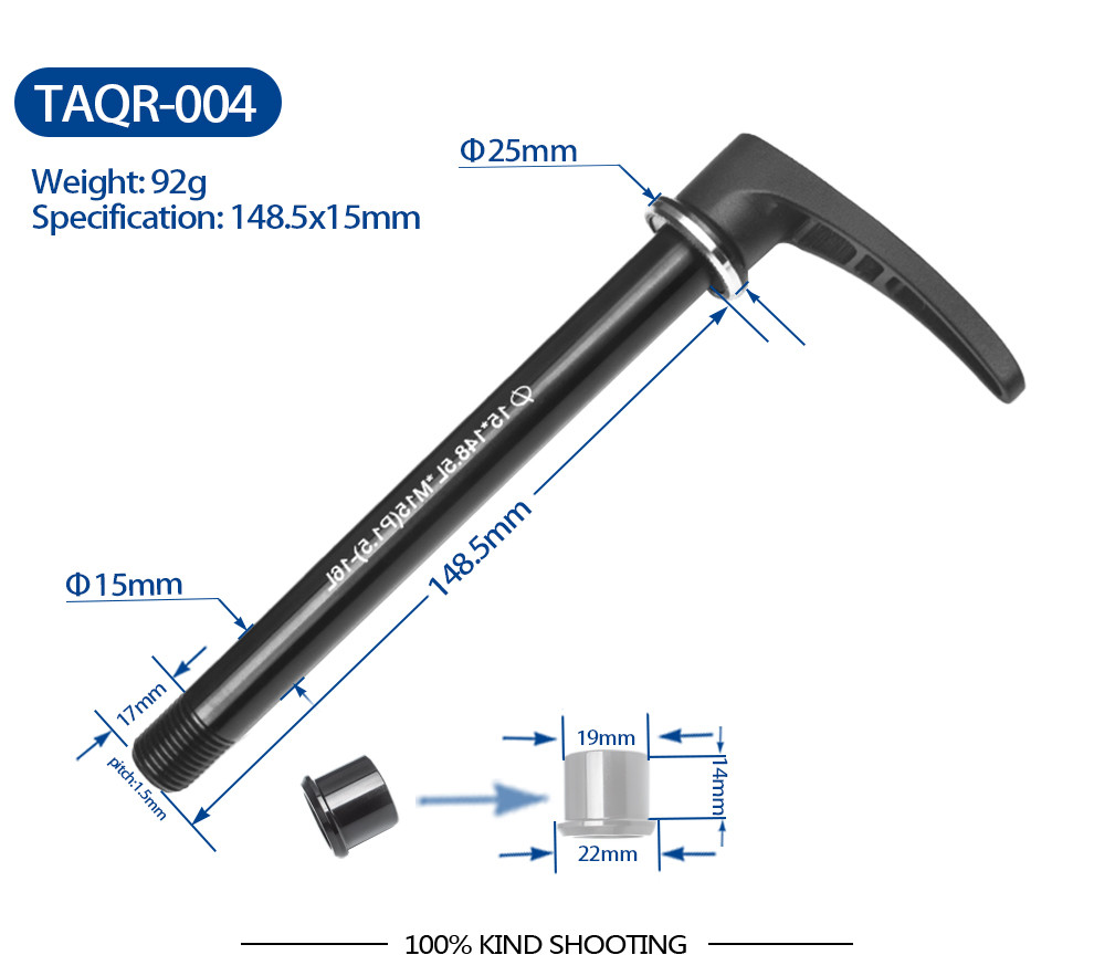 Alloy Thru Axle Road Bicycles Parts With Quick Release Lever Black Color