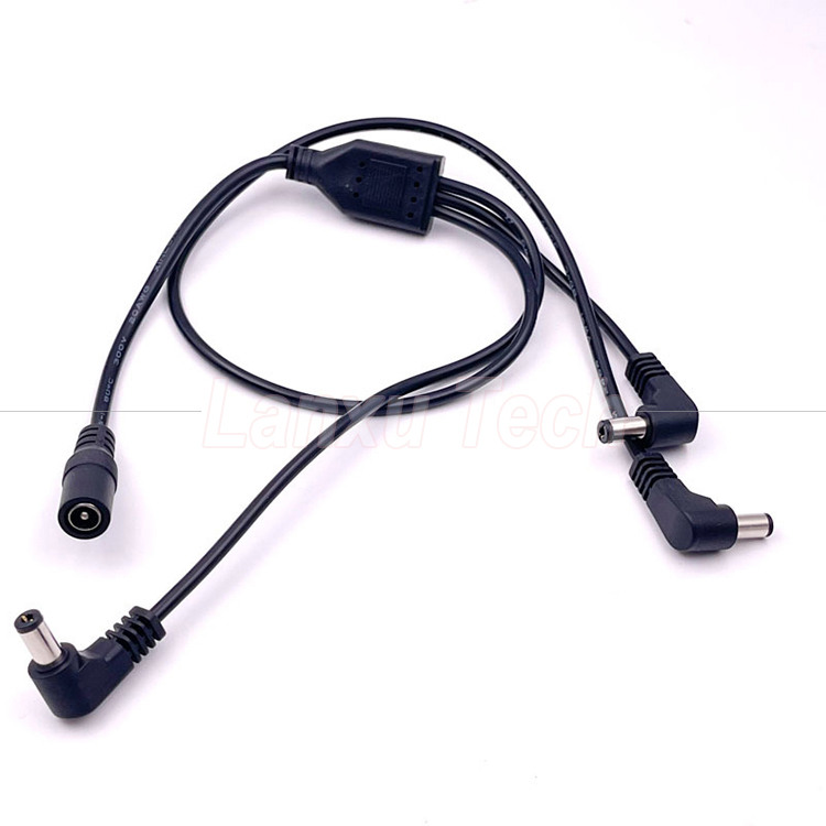 1 Female to 3 Angle Male Ways DC Splitter Power Extension Cable for CCTV Security Camera