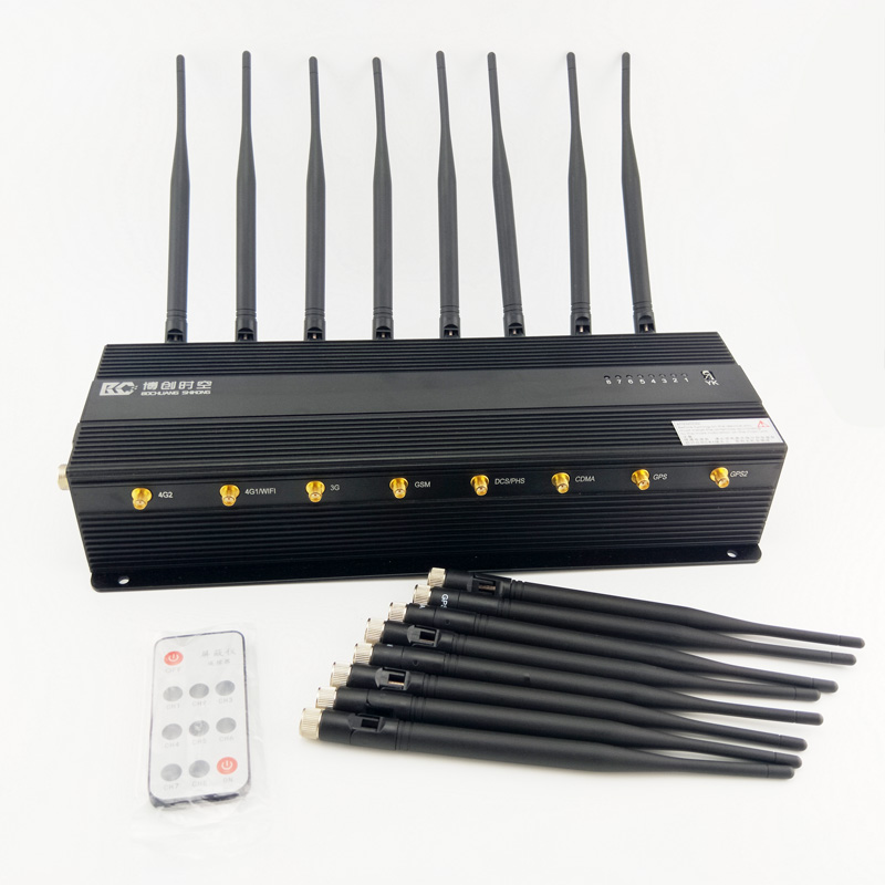 16 antenna mobile Signal Jammer 2G / 3G / 4G / VHF / LoJack desktop shield high power mobile phone signal jammer