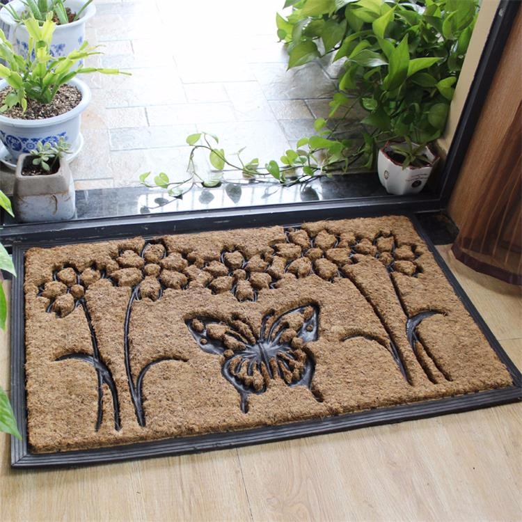 60*90cm Coir Entrance Matting , Custom Size Coir Door Mats Shaggy Pattern