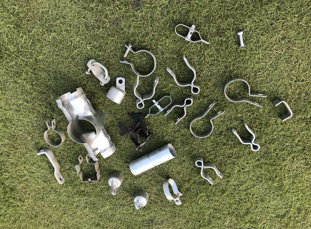 Silver Steel Metal Chain Link Gate Hardware Brackets Sports Field