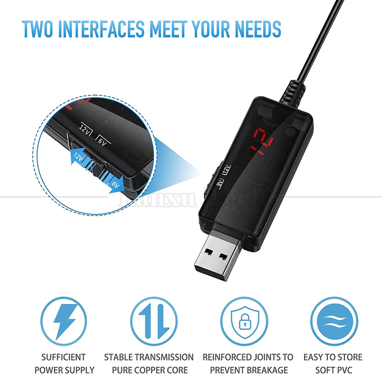1m Drok 5V USB to Boost 9V 12V Step Up Multi Output DC Converter Cable for Router Modem