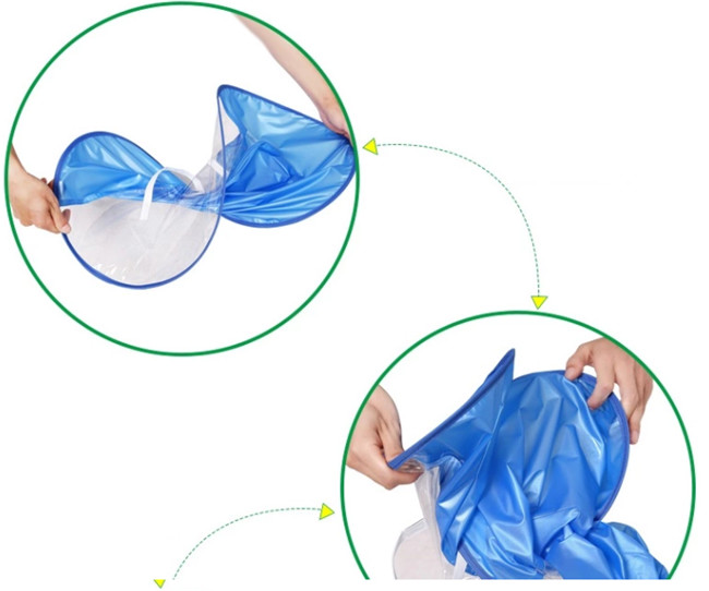 Blue Color Children Duck Raincoat Umbrella , Rain Poncho Umbrella Hat Multi - Size