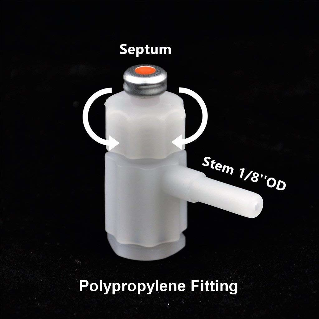 Tedlar PVF Gas Sampling Bag 0.5L 1L 3L - Pack Of 10 - Air Sampling Bag - Polypropylene/Stainless Steel/PTFE Fitting