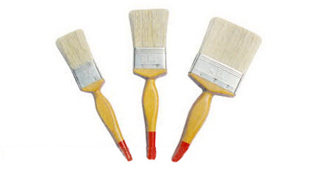 Plastic Handle Home Paint Brush Double Boiled White Natural Bristle Paint Brush