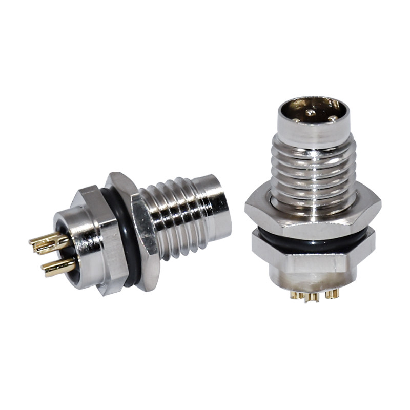 IP67 Male Straight Waterproof M8 Solder Connector Socket Panel Mount From M8 3 Pins