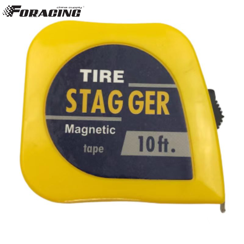 Yellow 10 Feet Magnetic Racing Tire Stagger Tape Measure 1/4" Blade Width for Precision Measurement in Imperial Inch