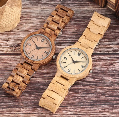 Personalized Genuine Leather Wooden Quartz Watch Winder Wood With Engraved Logo