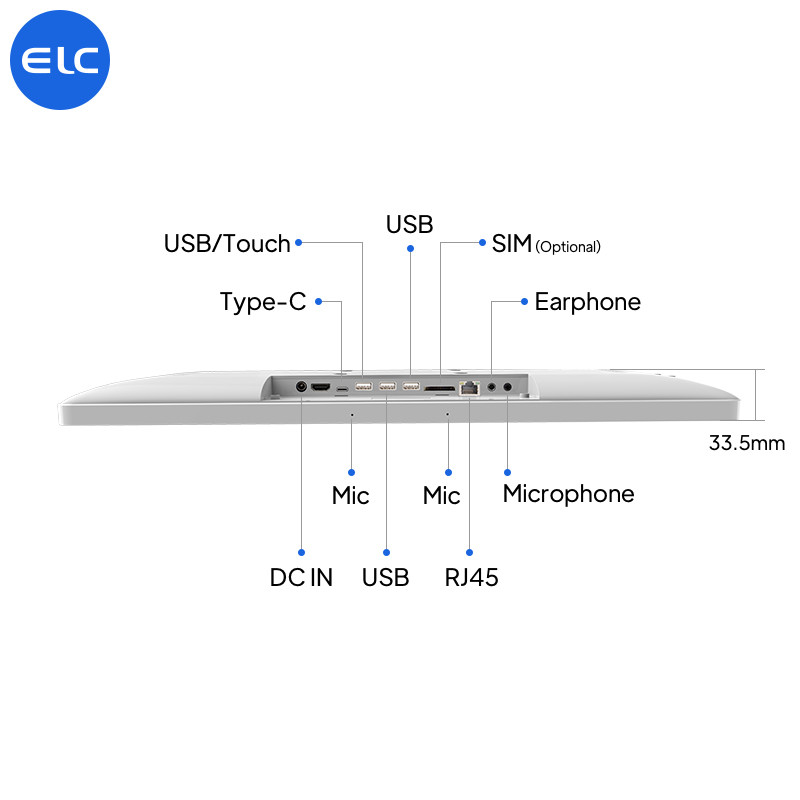 Narrow Bezel Wall Mounted Digital Signage Touch Screen 21 Inch