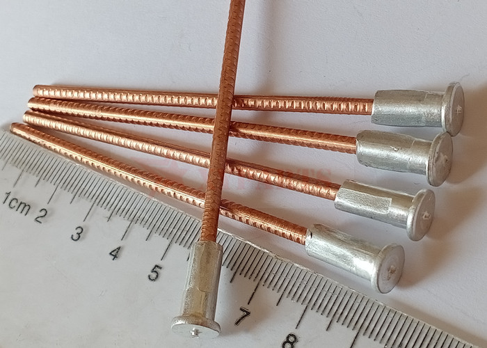 3x90mm Copper Coated Steel Bi Metallic Cd Welding Pins With Aluminum Weld Base