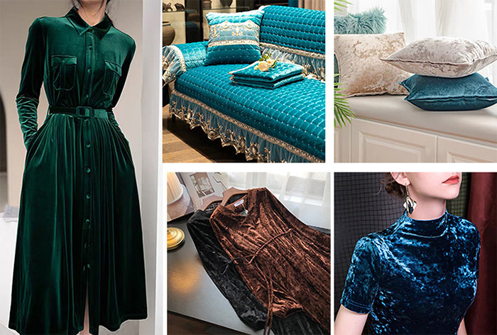 KS Korean Velvet Fabric 96 Polyester 4 Spandex For Garment Sofa