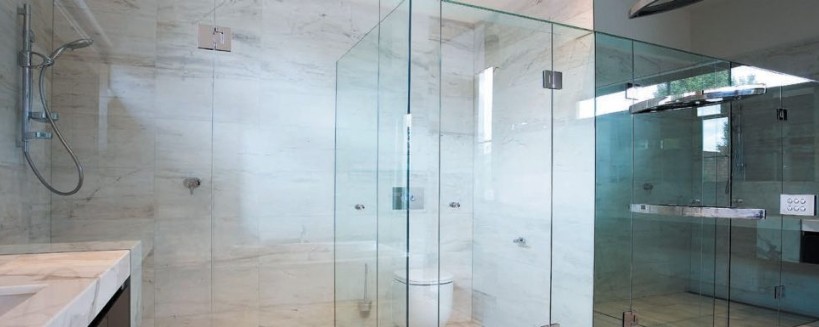 Glass Shower Door 10mm Toughened Glass Frameless Shower Enclosures With Black Hinges