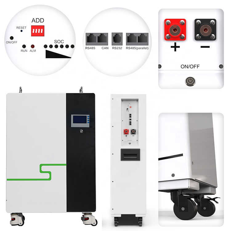 6000 Times Cycle Life Power Wall Mount Lithium Battery 51.2V 10Kwh For Solar Energy System