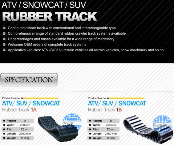 Mini Snowmobile Rubber crawler rubber track for small Snowmobile/Snow Blower