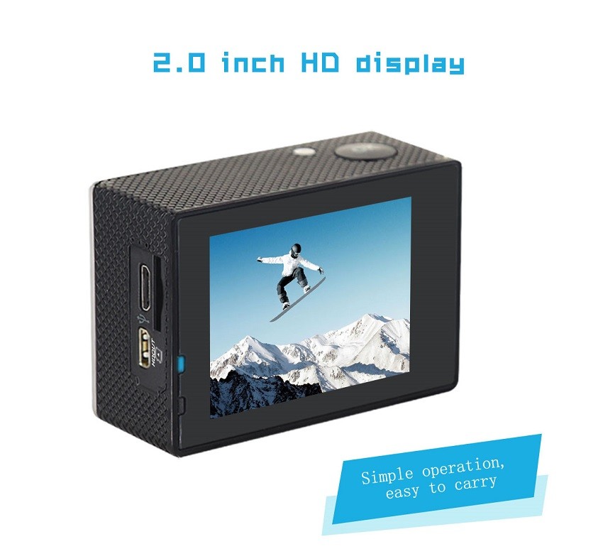 120 Degree 4g 1080p Sports Cam Waterproof 30m Single Screen Action HD