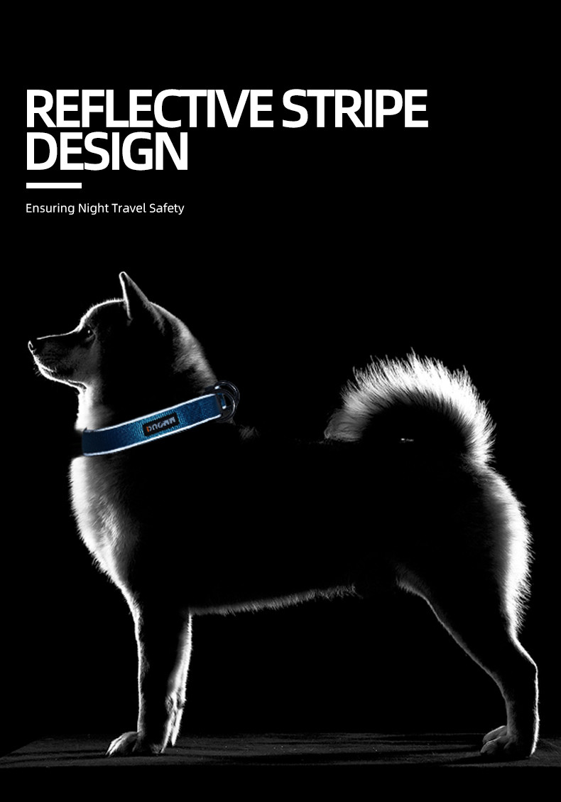 Pet Adjustable Dog Collar Reflective Collar For Medium And Large Dogs