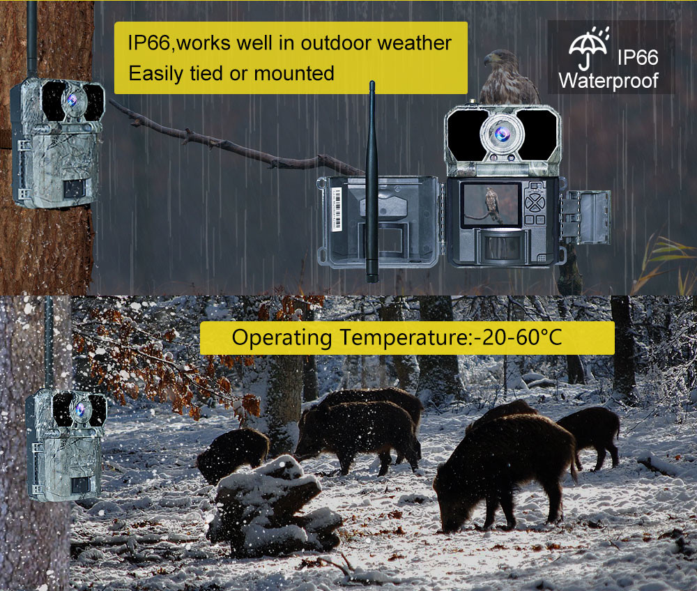 20MP Night Vision Hunting Cameras SMTP MMS SMS IP67 Wildlife Trail Hunting Camera