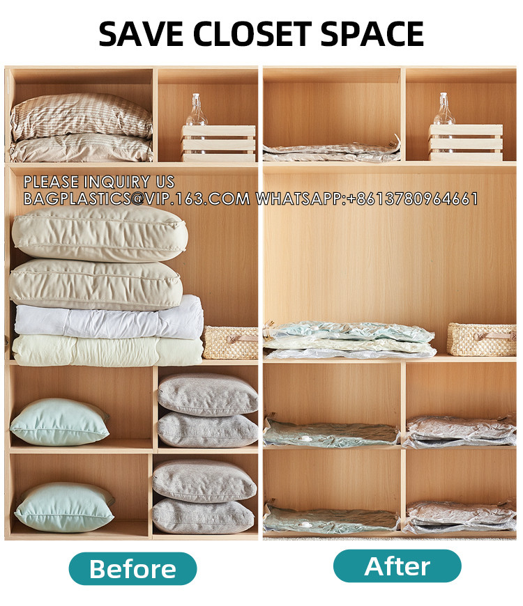 Factory Price Eco Friendly Space Saver Compressed Bag Vacuum Storage Bag Set With Pump For Clothes Mattress