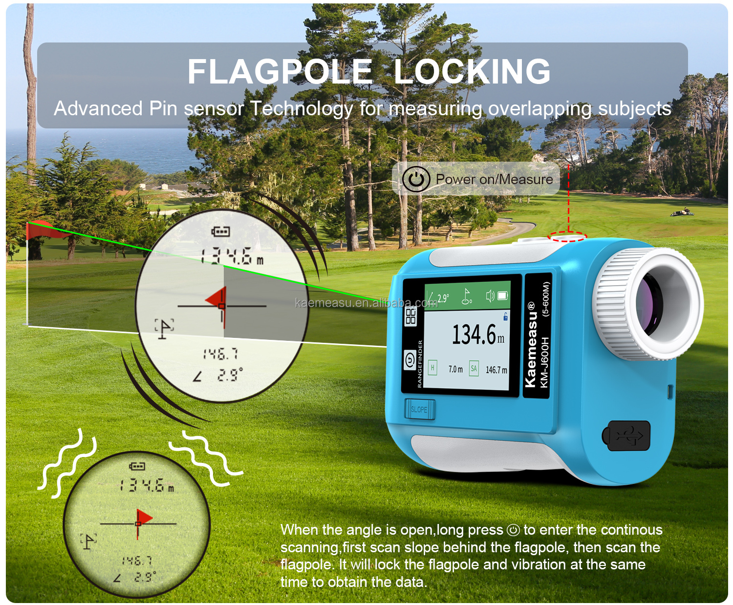 J1500m Multifunction Laser Distance Meter Handheld Measure Level Calculate for Construction Golf Hunting