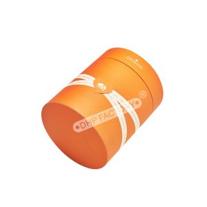 Skincare Packaging Box Round Paper Gift Box With Raffia Grass