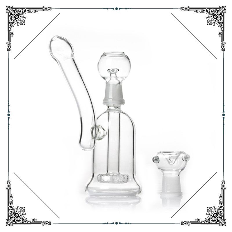 Mini Borosilicate Glass Water Bubbler Showerhead Percolator With Glass Nail