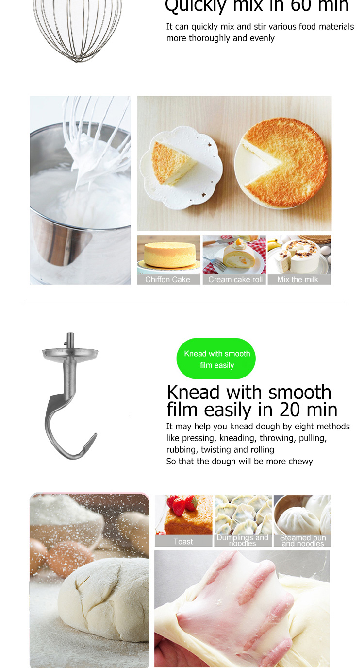 10 Gears Stainless Steel Electric Stand Mixer for Bakery Applications Long Service Life