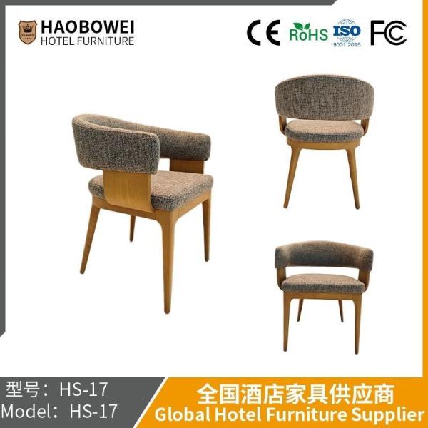 Haobowei Furniture Retro Creamy Solid Wood Dining Chairs Medieval Restaurant