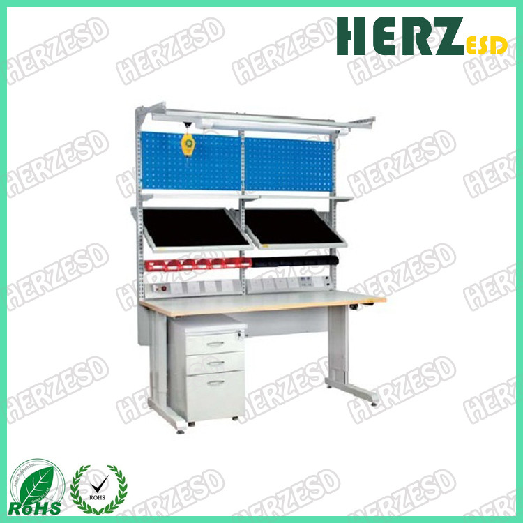 Clean Room ESD Work Table Light Duty Height Adjustable Range 670-1120mm With Power Box