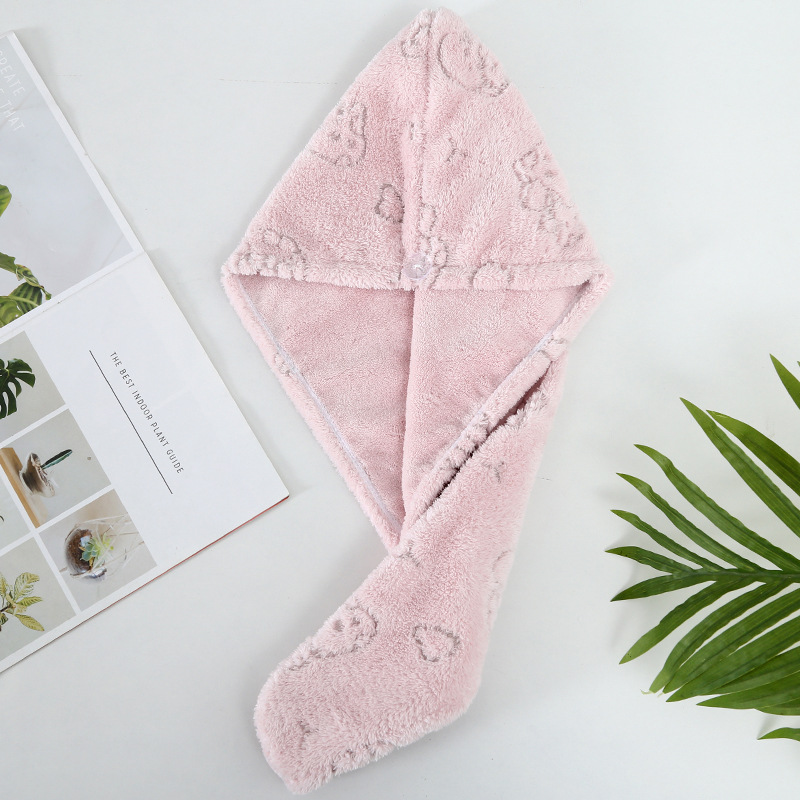 Soft and Skin-Friendly Microfiber Dry Hair Cap Fast Absorbent 65*25cm Novelty Pattern