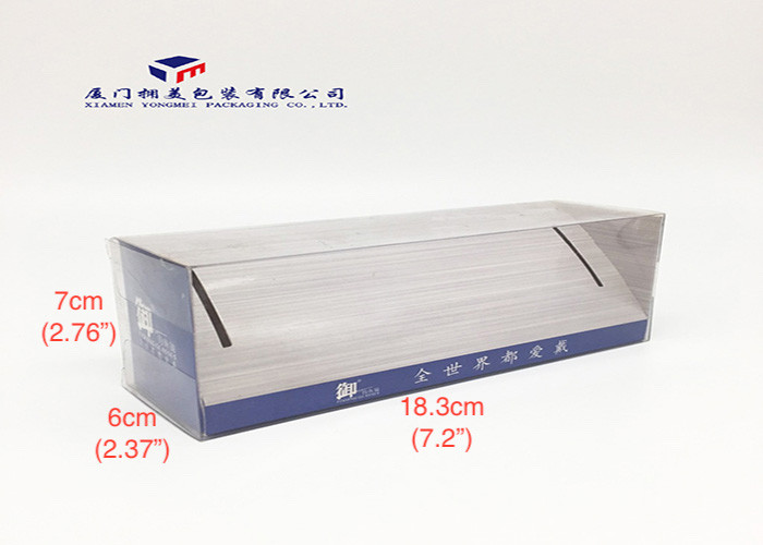 Sport Products Clear PVC Custom Plastic Box Packaging Side Ends Open 18.3X6X7cm