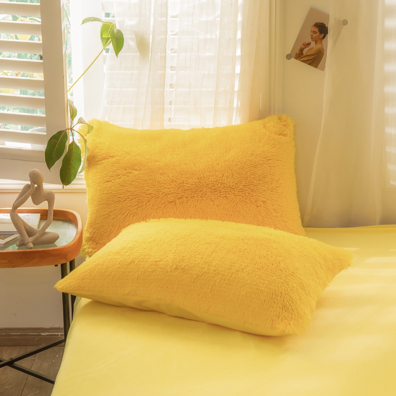 European and American Style Solid Color Thickened Warm Mink Velvet Duvet Bedding Set