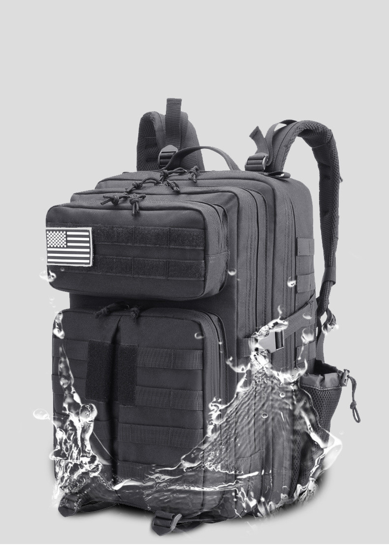45L Black Army Knapsack Bag Waterproof 1000D Cordura PU Coating