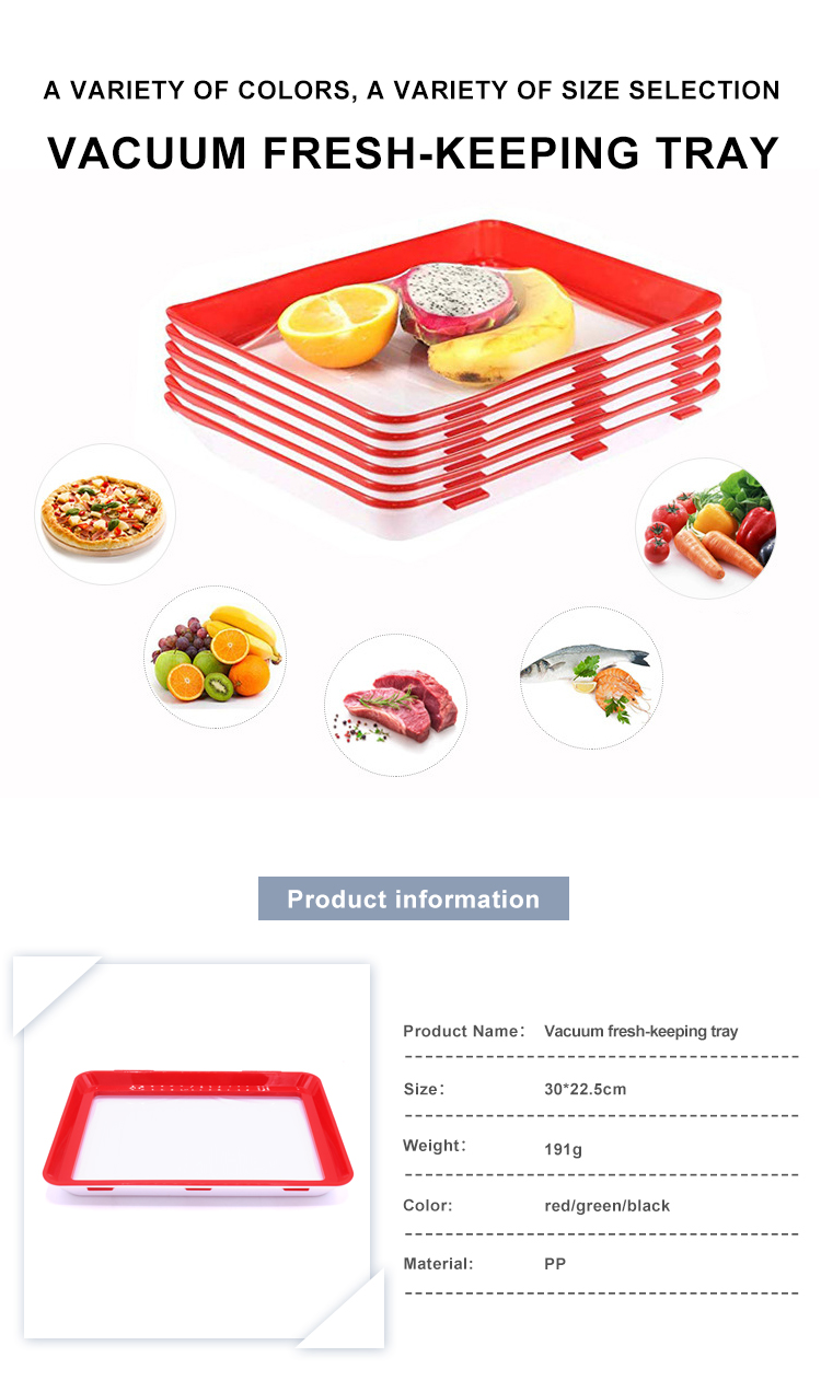 Keep Fresh Plastic Red Preservation Kitchen Items Food Storage Container Clever Tray