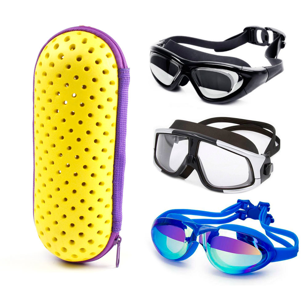 L18cm Swimming Goggles Case , PU EVA Safety Glasses Hard Case