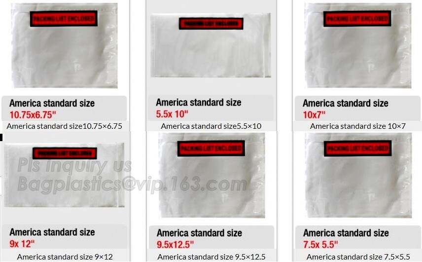 Clear Adhesive Back, Packing List / Shipping Label Envelope Pouches, seal envelope courier bag express custom mailing ba