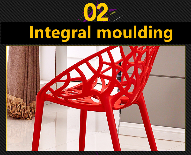 Integral Moulding Hollow Plastic Dining Chairs For Restaurant / Coffee Bar