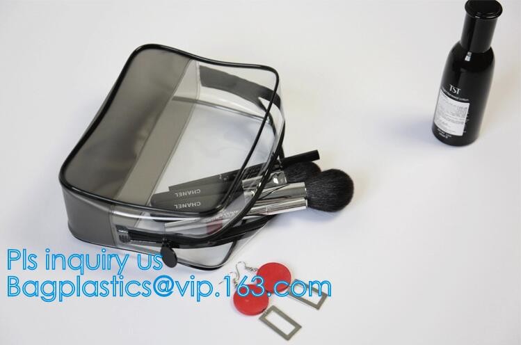 Travel Wash Bag Holder Zipper Pouch Large Hand Bag PVC Makeup Clear Cosmetic Bag, zipper transparent plastic pvc makeup