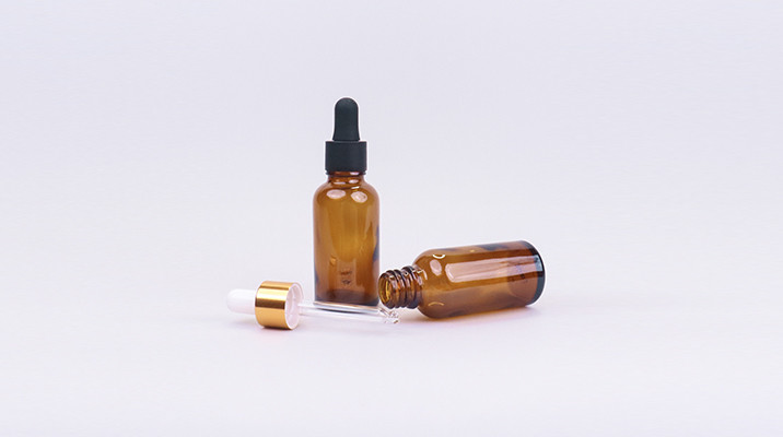 Essence Oil Refillable Amber Glass Dropper Bottle 60ml With Aluminum Closure